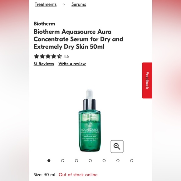 Biotherm aquasource aura concentrate 50ml - Picture 2 of 3